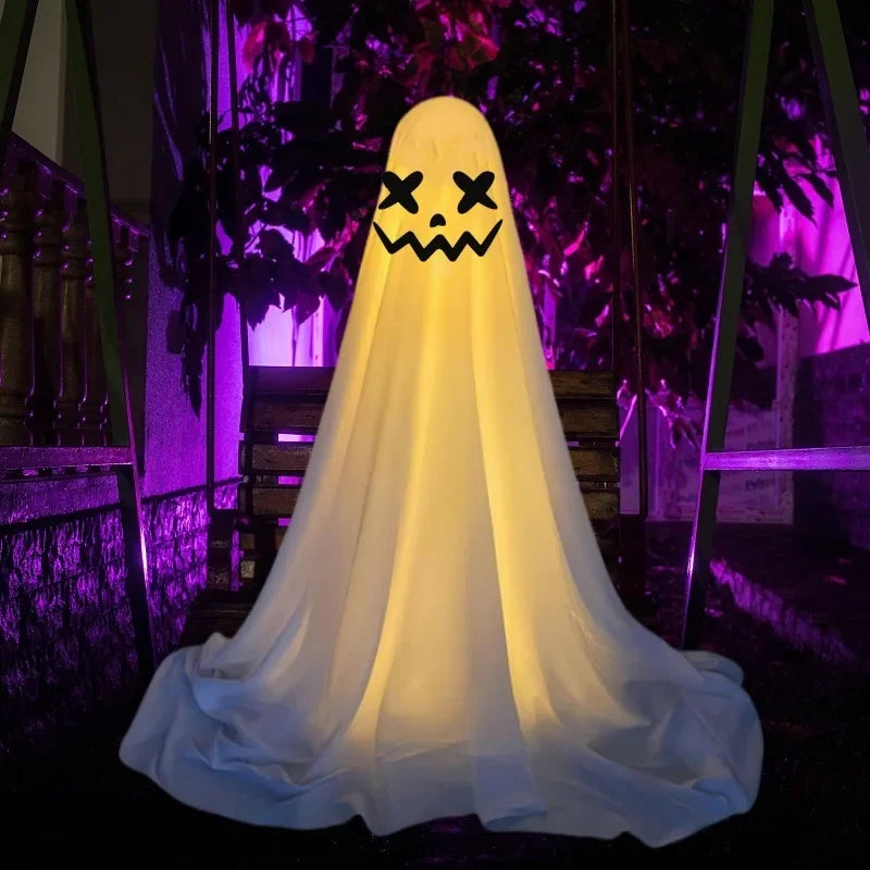 2Packs Halloween Decorations Outdoor,Halloweens Party Decoration Indoor,Spooky Ghost with Remote Control String Lights,Halloween-Ghost Lights for Porches Yards Gardens Lawn