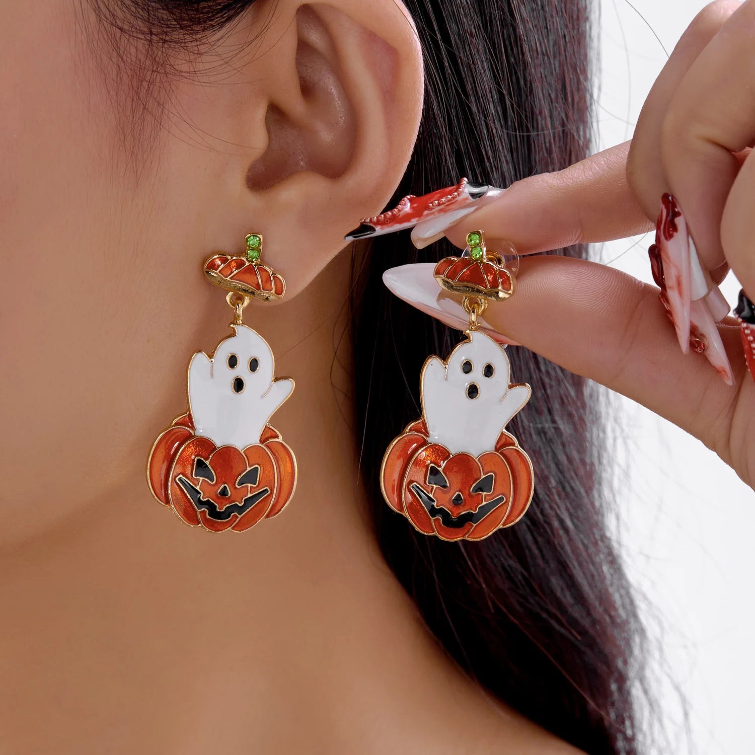 Halloween Pumpkin Drop Earrings