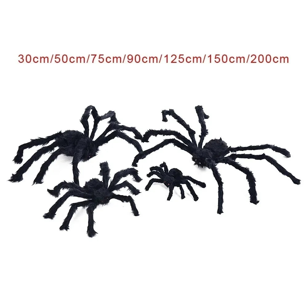 Giant Black Plush Spider Decoration