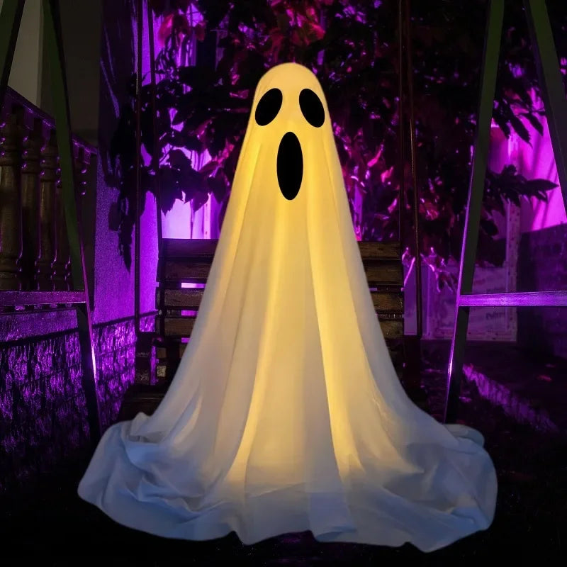 2Packs Halloween Decorations Outdoor,Halloweens Party Decoration Indoor,Spooky Ghost with Remote Control String Lights,Halloween-Ghost Lights for Porches Yards Gardens Lawn