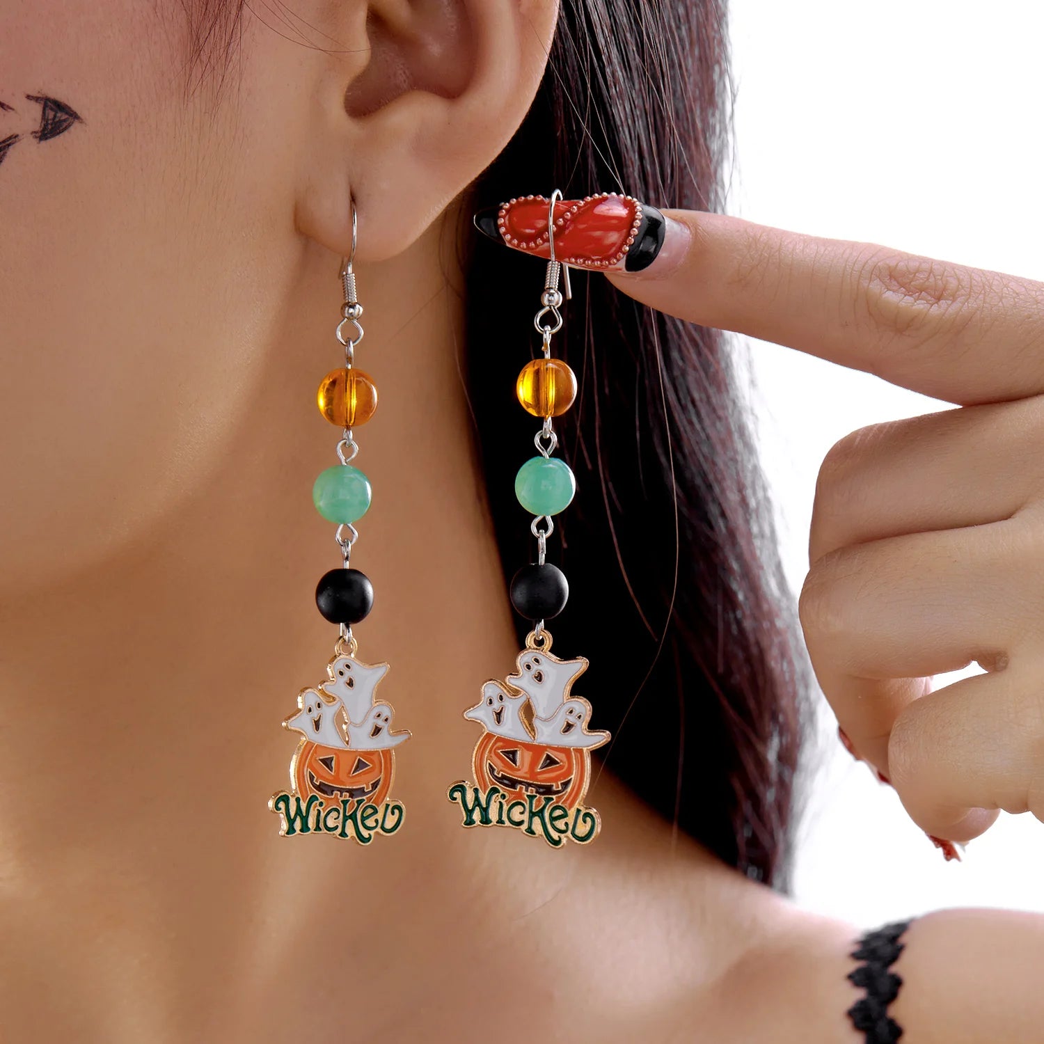Halloween Pumpkin Drop Earrings
