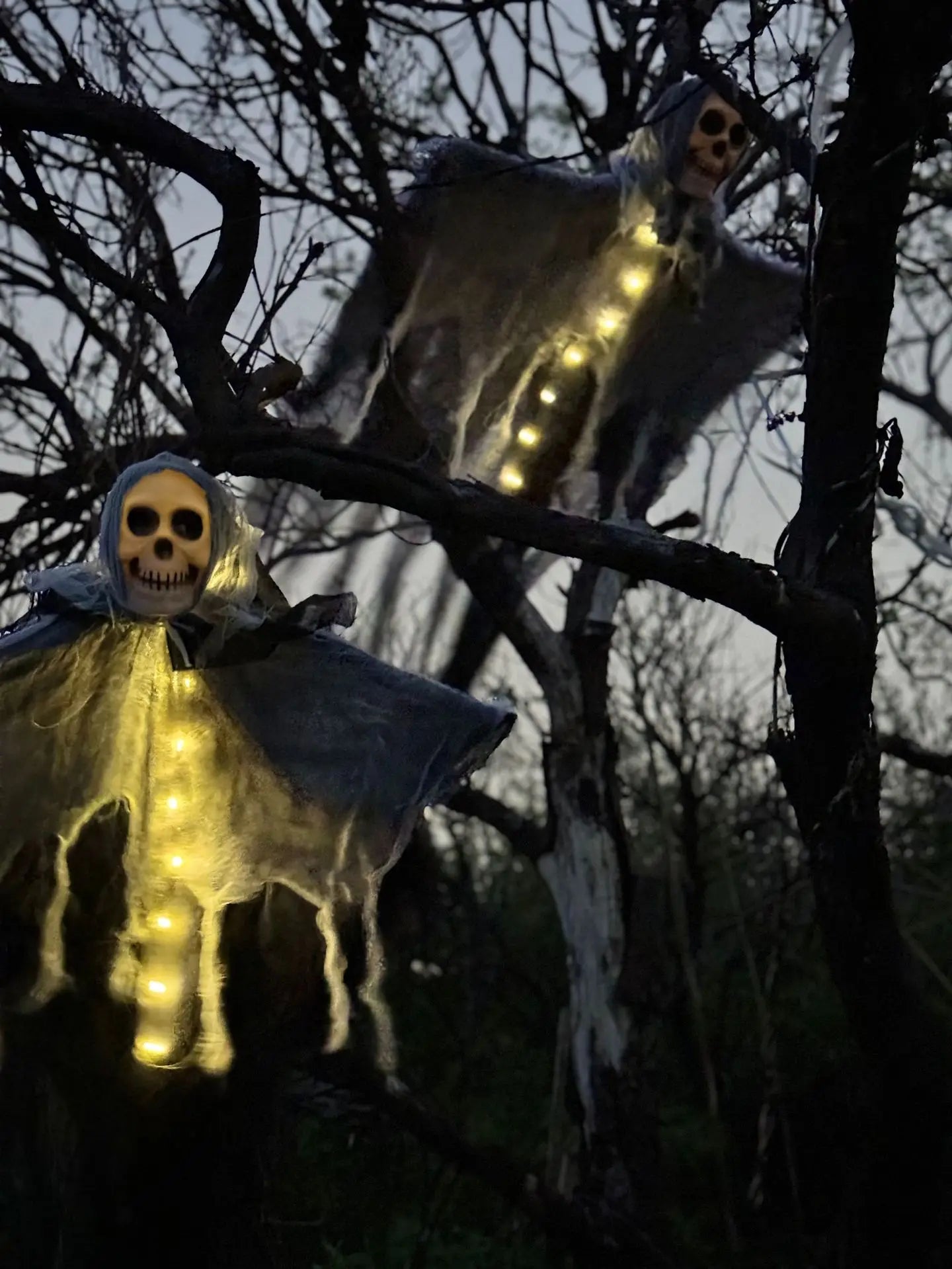 Ghost LED Light Glow Skull Ornaments