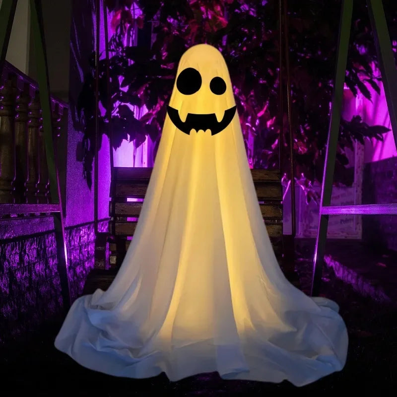 2Packs Halloween Decorations Outdoor,Halloweens Party Decoration Indoor,Spooky Ghost with Remote Control String Lights,Halloween-Ghost Lights for Porches Yards Gardens Lawn