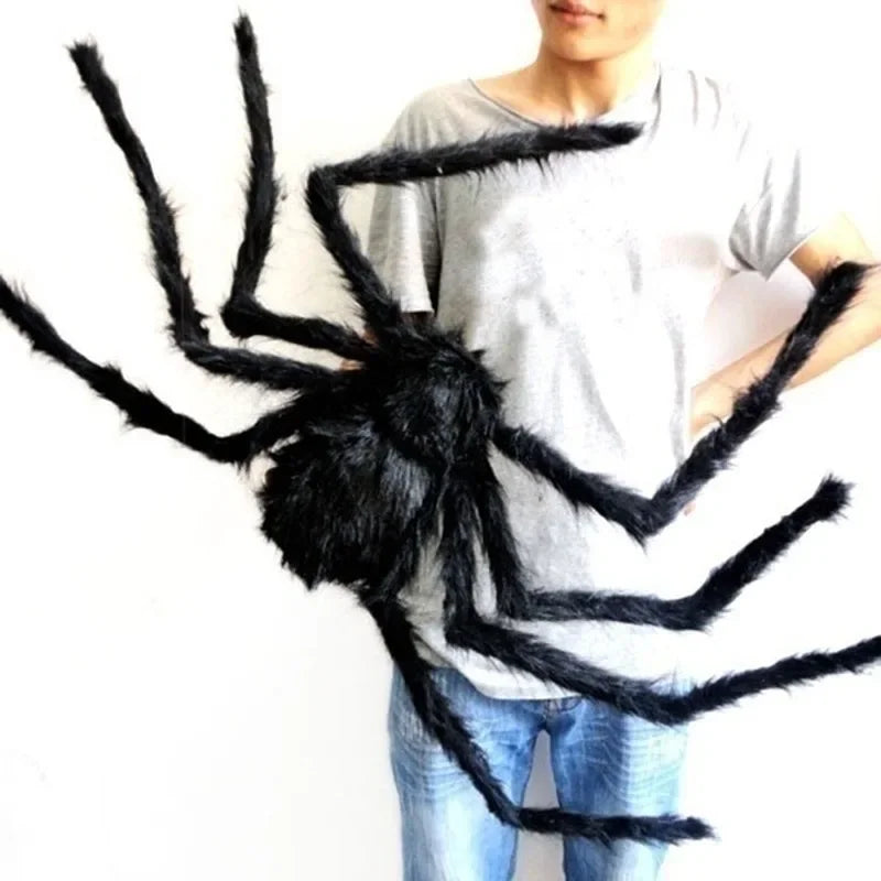 Giant Black Plush Spider Decoration