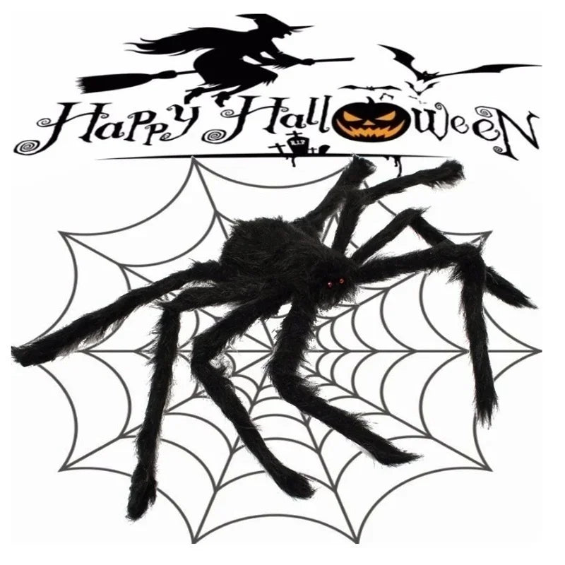 Giant Black Plush Spider Decoration