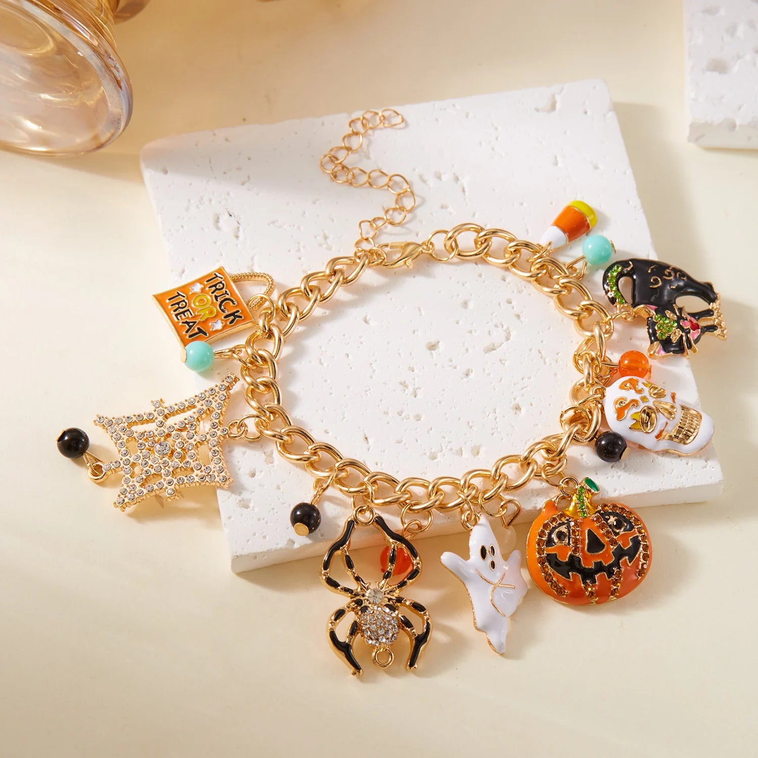 Halloween Charm Necklace with Festive Pendant Collection