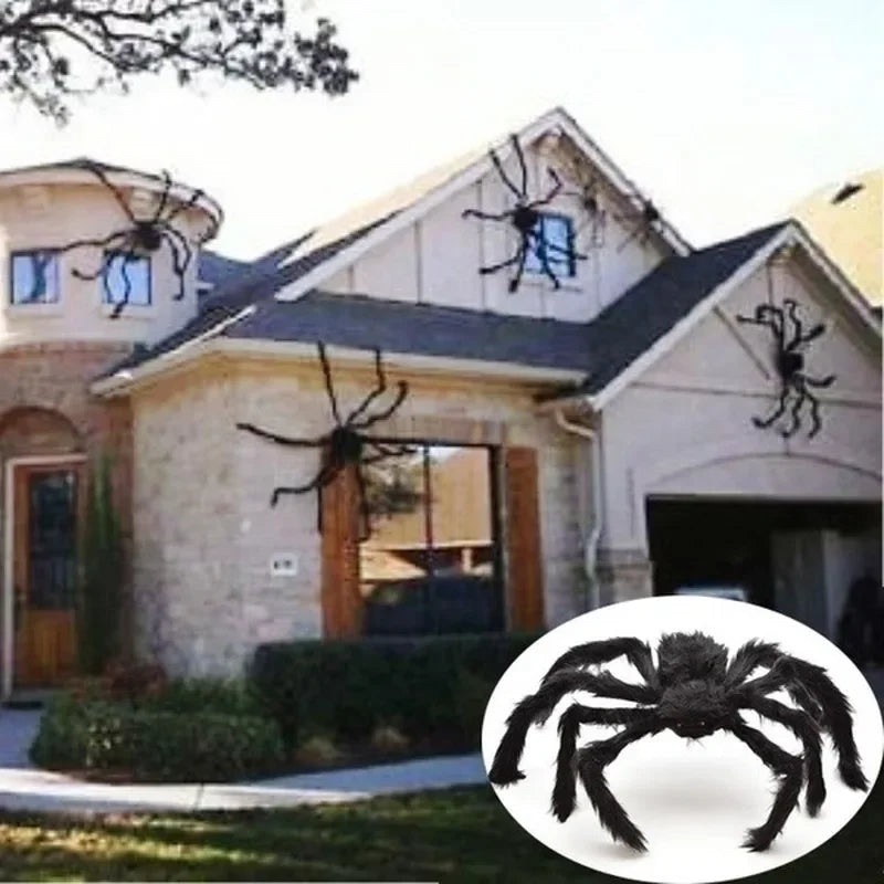 Giant Black Plush Spider Decoration