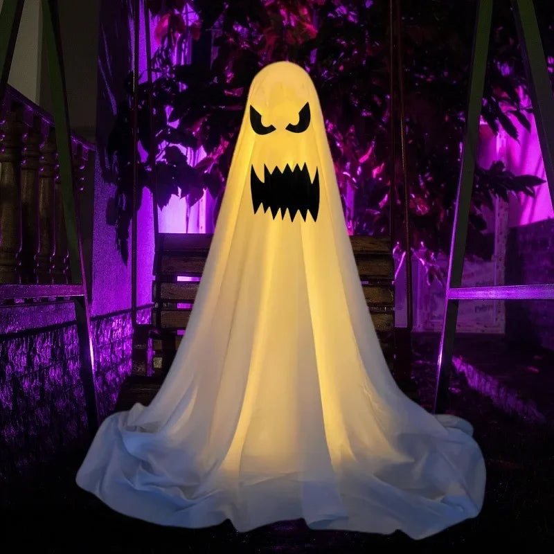 2Packs Halloween Decorations Outdoor,Halloweens Party Decoration Indoor,Spooky Ghost with Remote Control String Lights,Halloween-Ghost Lights for Porches Yards Gardens Lawn