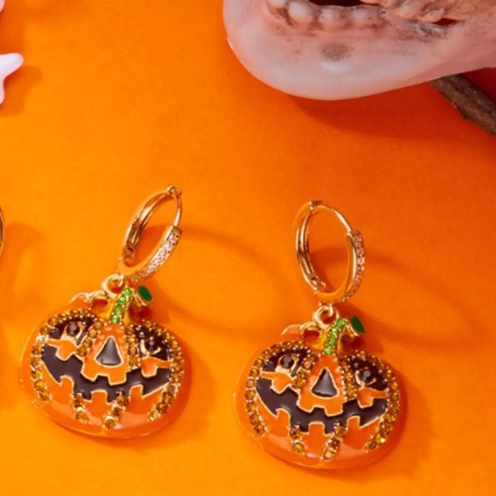 Halloween Pumpkin Drop Earrings